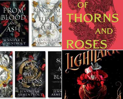 Books to read for romantasy lovers 💛 cover photo collage