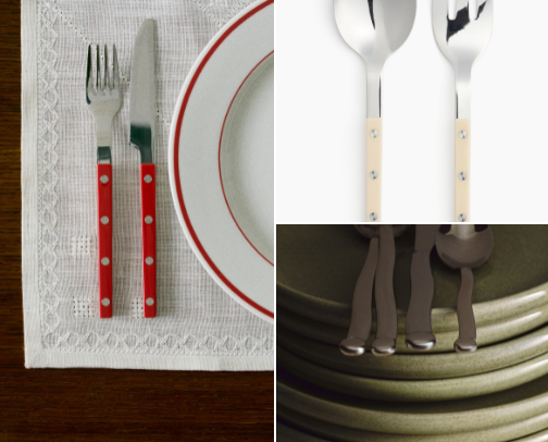 Cute cutlery sets cover photo collage