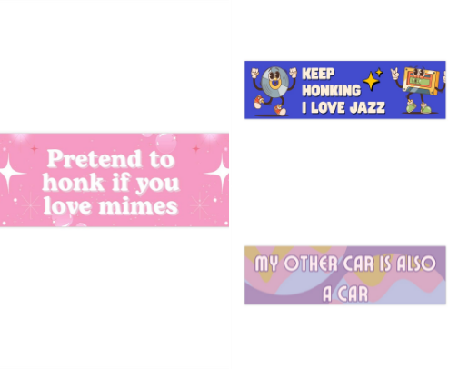 Silly stickers and accessories cover photo collage