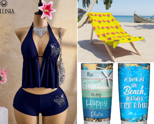 Beach trip needs 🏖️ cover photo collage