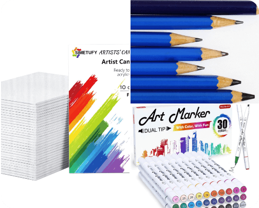 Art and art tools cover photo collage