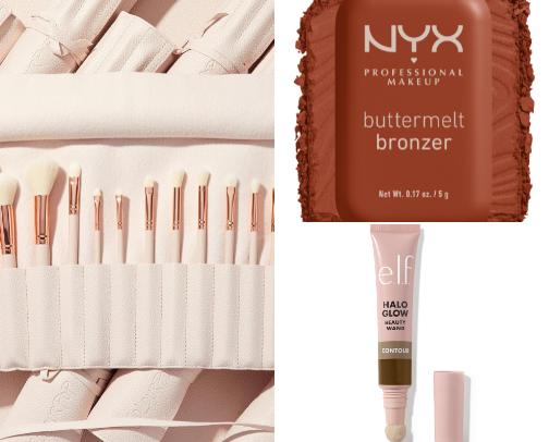 Favorite makeup items cover photo collage