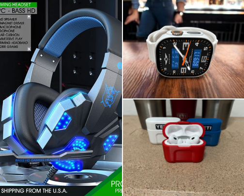 Must-Have Tech Gadgets & Accessories: Smartwatches, Earbuds, Headphones & More cover photo collage