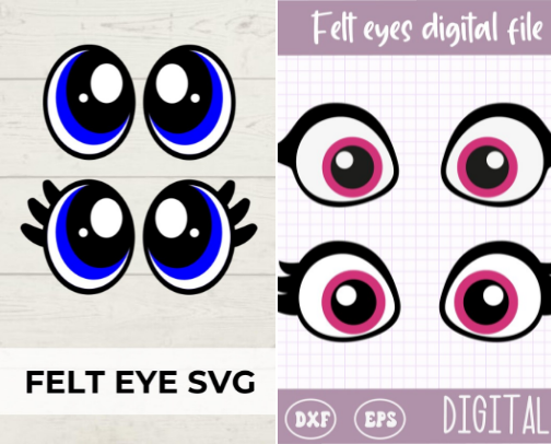 SVG files to make felt eyes cover photo collage