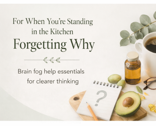 Brain Fog SOS: For When You're Standing in the Kitchen Forgetting Why cover photo collage