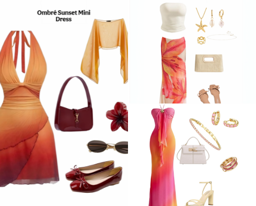 Warm Sunset Outfit cover photo collage