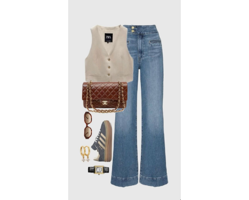 Casual Daytime Look - Vest & Jeans cover photo collage