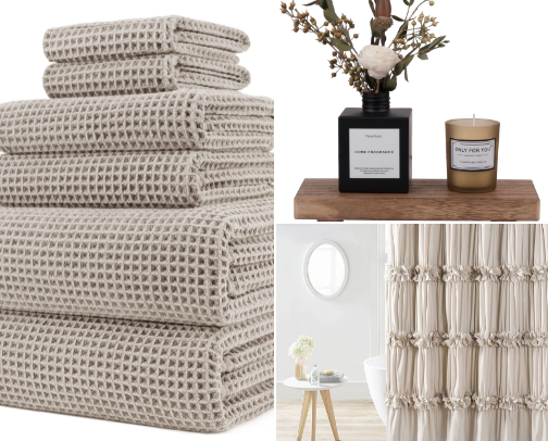 Aesthetic Neutral Bathroom cover photo collage