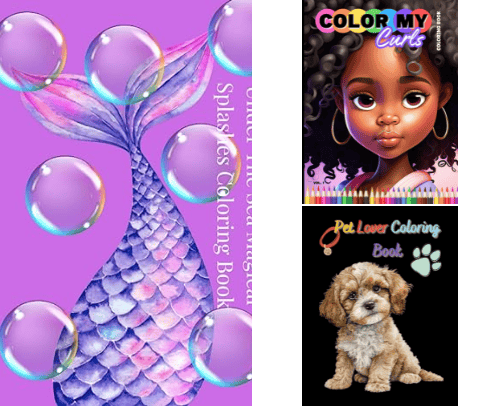 Children Coloring Books For All Ages cover photo collage