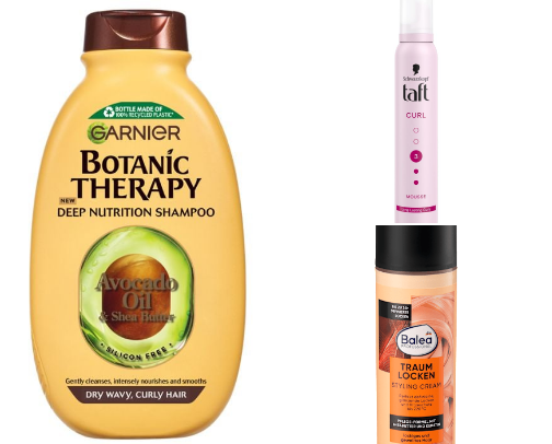 Curly hair products✨🌸 cover photo collage