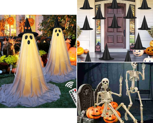 Halloween Front Porch cover photo collage