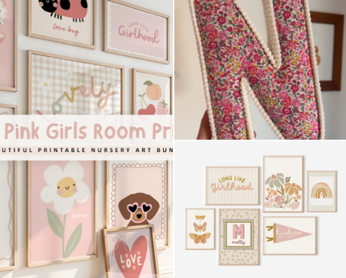 Girls room decor cover photo collage