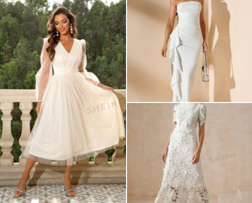 White Elegant Dresses for Every Event cover photo collage