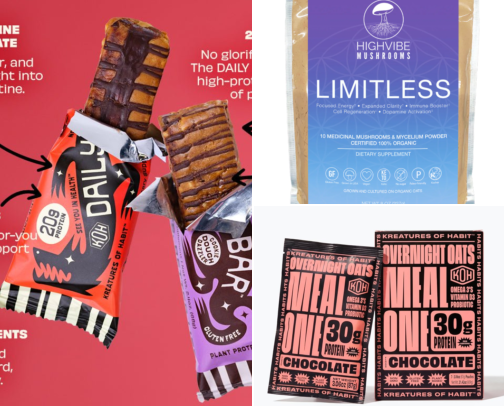 Favorite clean snacks and supplements 😋💪🏻🌱 cover photo collage