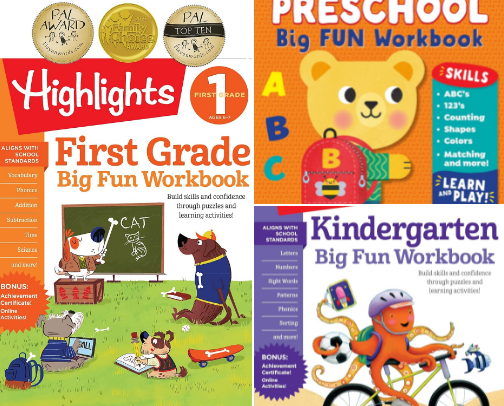 PDF Free - First Grade Big Fun Workbook and Complementary Learning Workbooks cover photo collage
