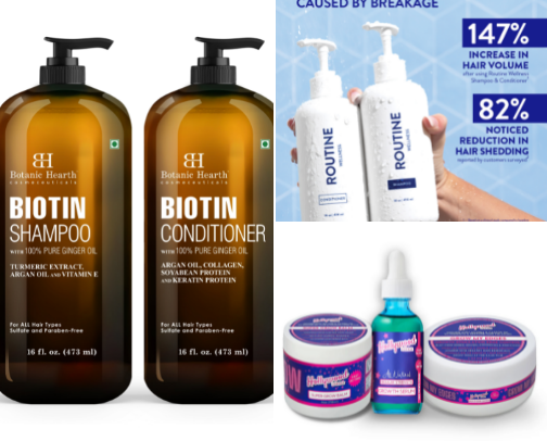 Things I tried to use to make my hair grow!! Which one works and which one doesn’t. cover photo collage