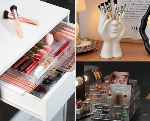 makeup supplies cover photo collage