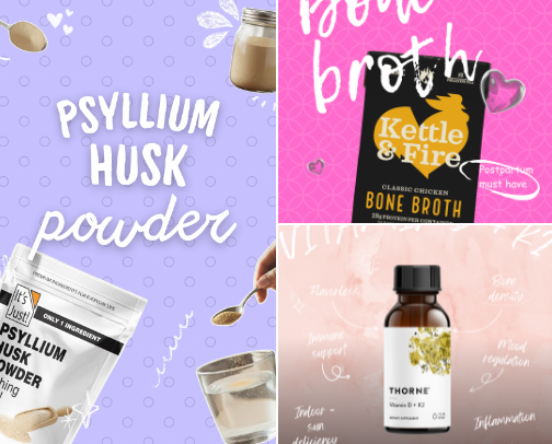 Postpartum lifesaving stuff!! cover photo collage