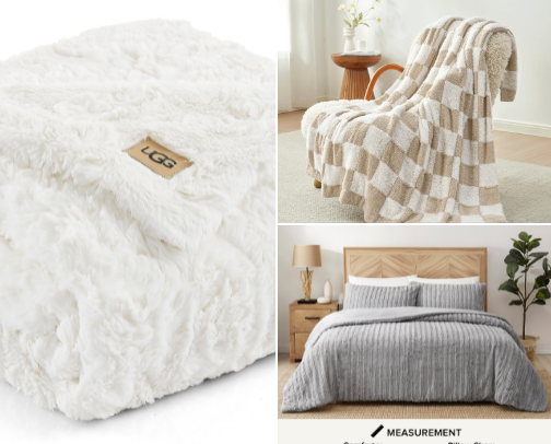 Bedding, decor + more cover photo collage