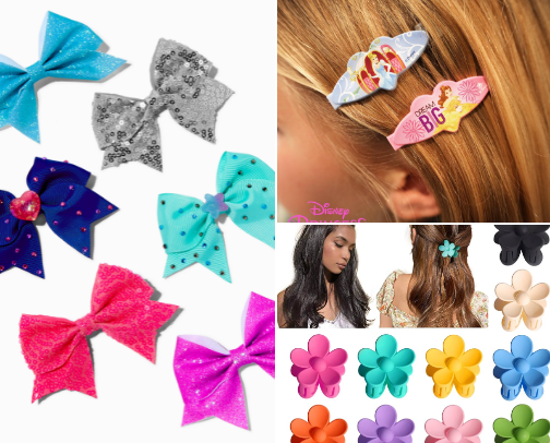 Young girls hair accessories cover photo collage