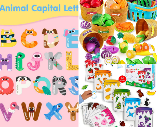 Wiggle, Giggle, Learn a Little! - 2/3 Year Old Educational Toys cover photo collage