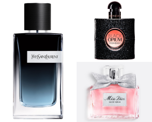 Luxury fragrances cover photo collage