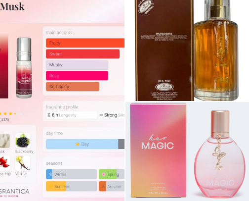Perfume and body mists cover photo collage