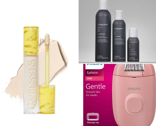 My minimalist, everyday skin/hair/face products cover photo collage