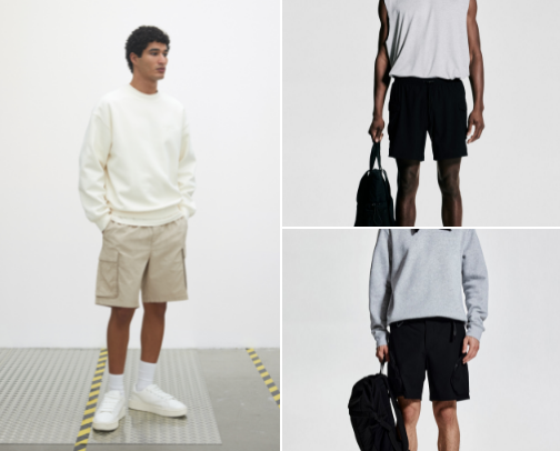Cargo shorts for men's | H&M cover photo collage