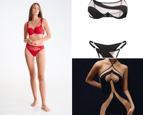 Sexy lingerie and dresses cover photo collage
