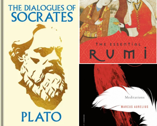 Modern mental psychology and Stoic Philosophy. cover photo collage