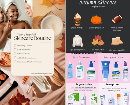 Fall skincare cover photo collage