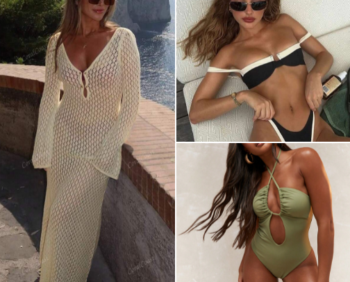 The most flattering swimsuits (bikini sets/ one-pieces/cover ups) from SHEIN cover photo collage