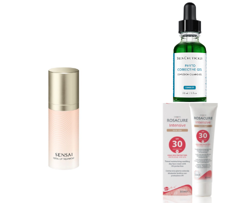 My favorite beauty recs for rosacea/sensitive skin cover photo collage
