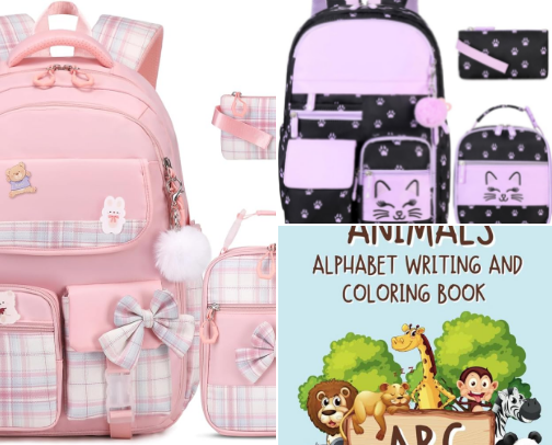 School supplies cover photo collage