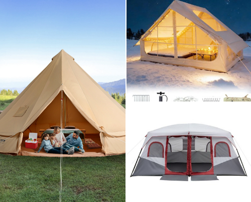 Family Camping Tents cover photo collage