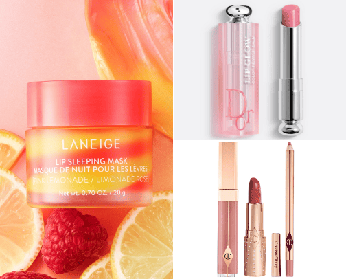 Lip products🩷 cover photo collage