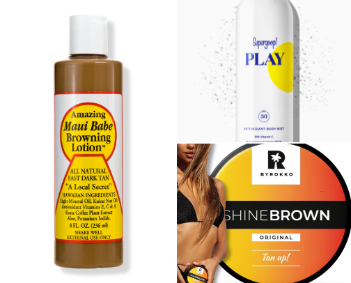 My favorite Sun protection and tanning reqs cover photo collage