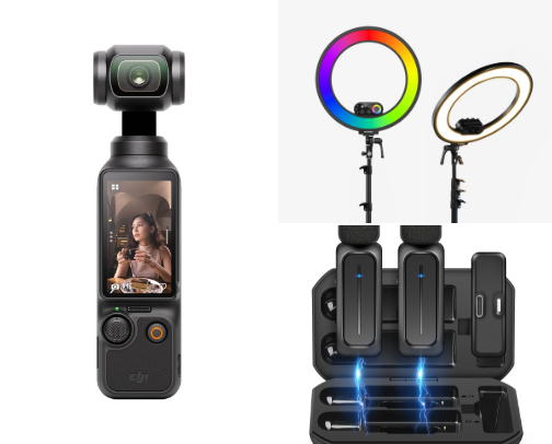 Content Creator Essentials I Actually Use (Cameras, Audio, Storage, and Travel Gear) cover photo collage