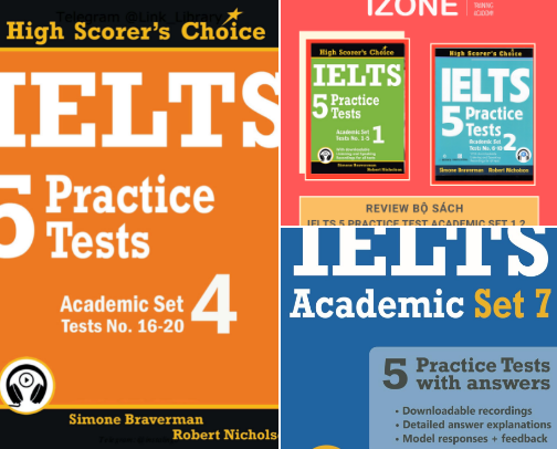 Read Free - IELTS 5 Practice Tests, Academic Set 4: Tests No. 16-20 (High Scorer's Choice) guide cover photo collage