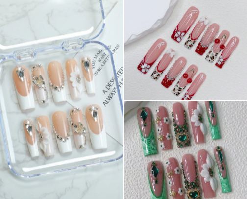 Cute Press On Nails cover photo collage