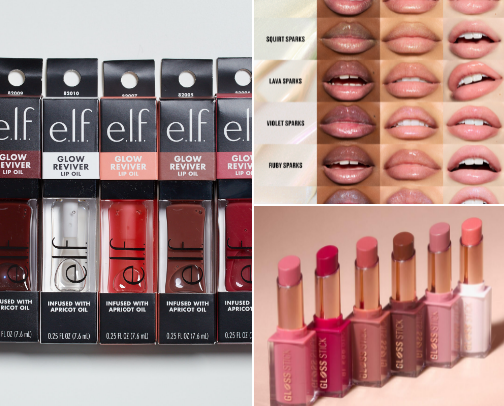 Glossy Lip gloss and balm edit cover photo collage