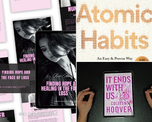 Glow-Up Reads — Mindset, Healing & Becoming Her cover photo collage