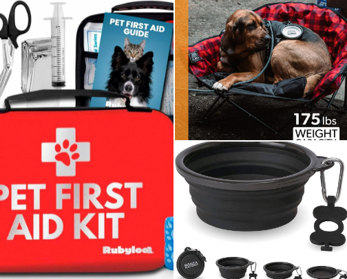 Camping With Pets-  Must Have Items cover photo collage