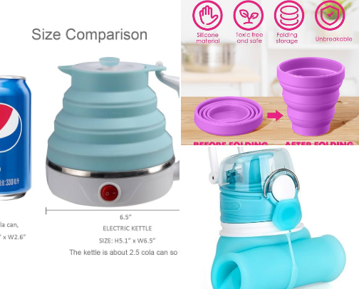 Collapsible Chic: Smart Silicone Essentials. cover photo collage