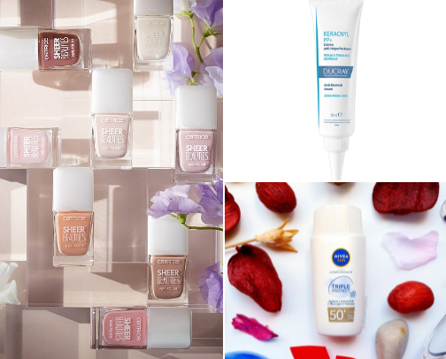 Skincare and beauty products cover photo collage