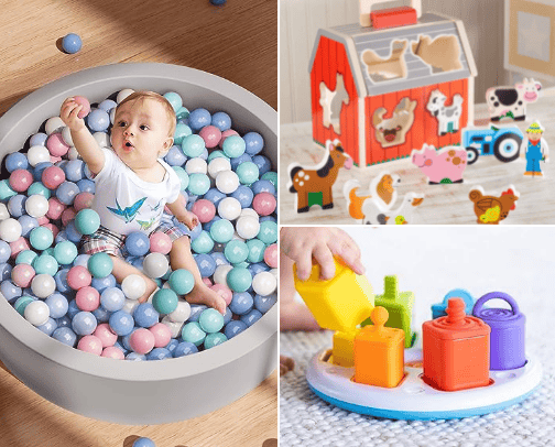 Toys for 12-18 month old babies cover photo collage