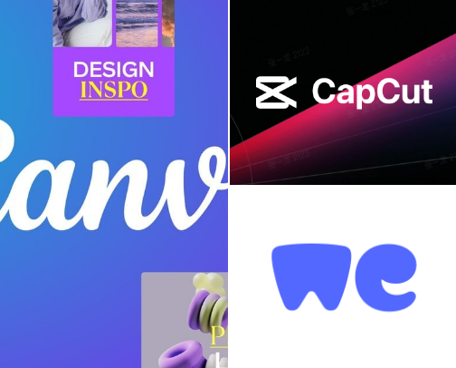 All the apps I use as a content creator💕 cover photo collage