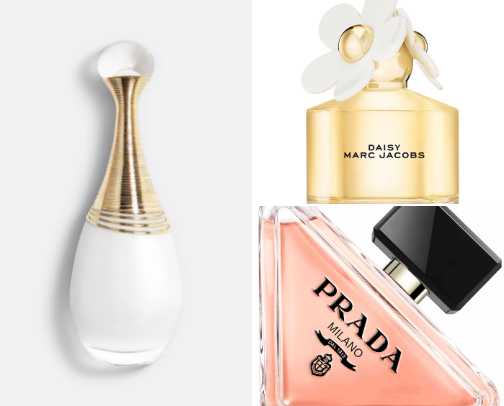 Perfumes and fragrances cover photo collage