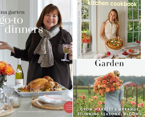 Books for... the coffee table, decorating, cooking, parenting and organizing cover photo collage